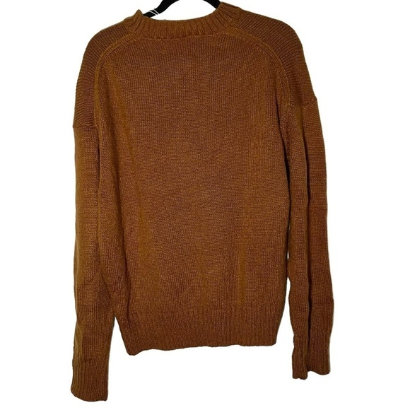 AlexaChung Brown Tan Flower Intarsia Knit Jumper Sweater NWT S - Picture 2 of 8